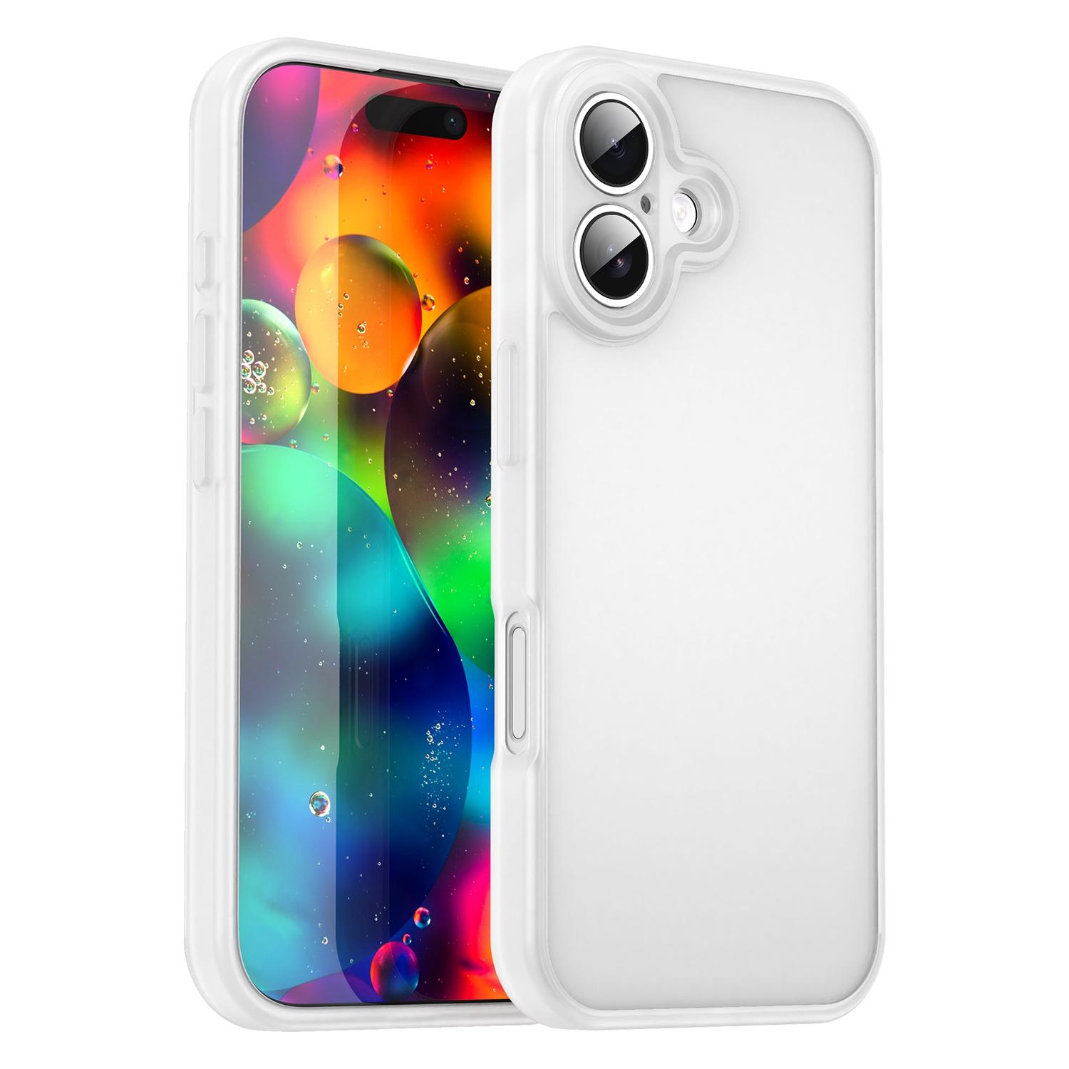 For iPhone 17 Fanying Series Precision Camera Hole PC Hybrid TPU Translucent Frosted Phone Case(Matte White) - Shopkiz.com