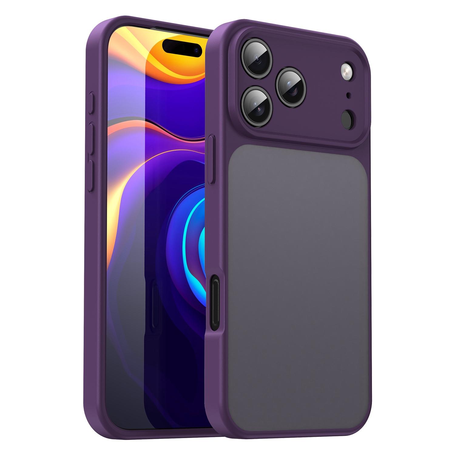 For iPhone 17 Pro Max Fanying Series Precision Camera Hole PC Hybrid TPU Translucent Frosted Phone Case(Crystal Purple) - Shopkiz.com