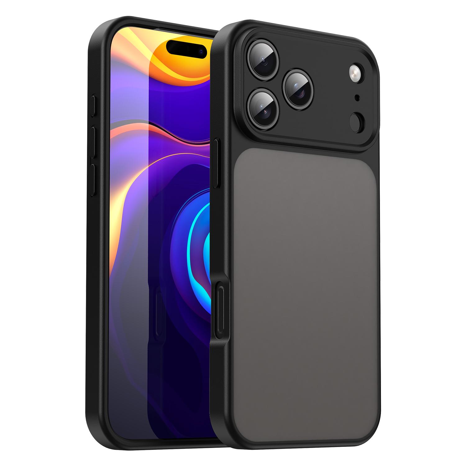 For iPhone 18 Pro Fanying Series Precision Camera Hole PC Hybrid TPU Translucent Frosted Phone Case(Translucent Black) - Shopkiz.com