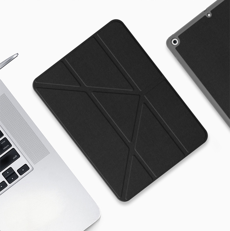 Mutural Multi-fold Smart Leather Tablet Case For iPad Air 2022 / 2020 10.9(Black) - Shopkiz.com