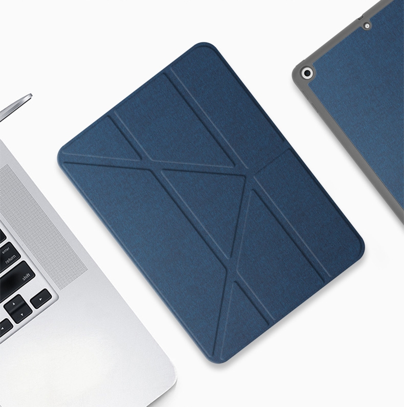 Mutural Multi-fold Smart Leather Tablet Case For iPad Air 2022 / 2020 10.9(Blue) - Shopkiz.com