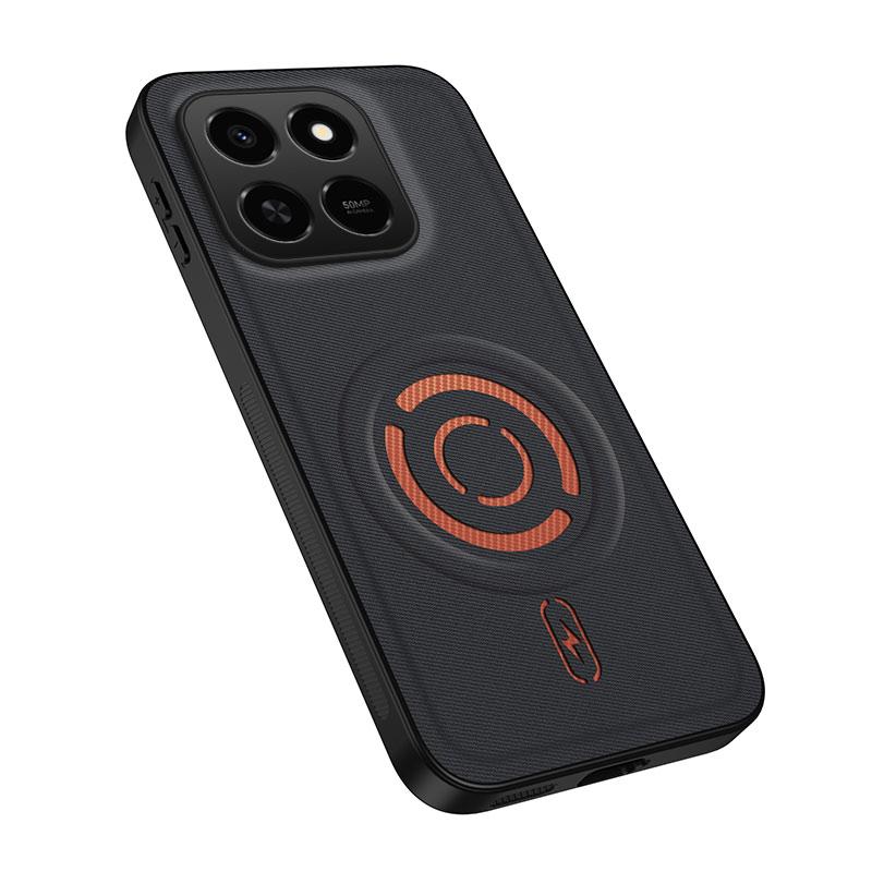 For Honor 400 Smart 5G / X7d 4G WANLONFENG Tech Fabric Texture Magnetic PC Hybrid TPU Phone Case(Black) - Shopkiz.com