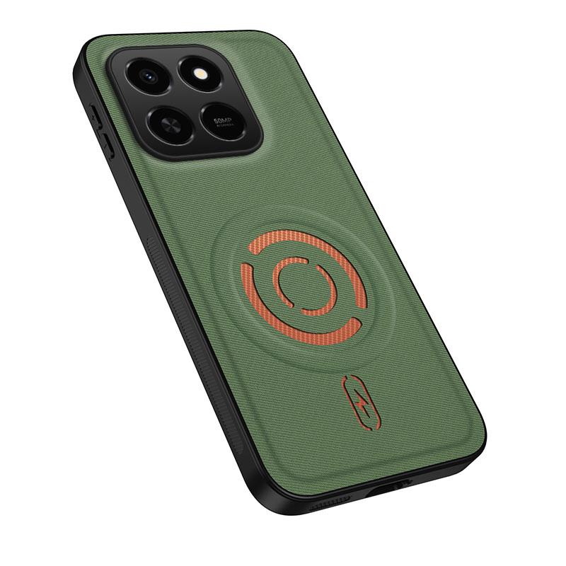 For Honor 400 Smart 5G / X7d 4G WANLONFENG Tech Fabric Texture Magnetic PC Hybrid TPU Phone Case(Green) - Shopkiz.com
