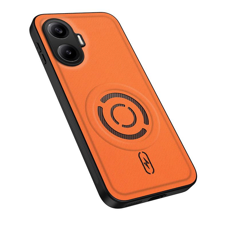 For Redmi Turbo 4 Pro WANLONFENG Tech Fabric Texture Magnetic PC Hybrid TPU Phone Case(Orange) - Shopkiz.com