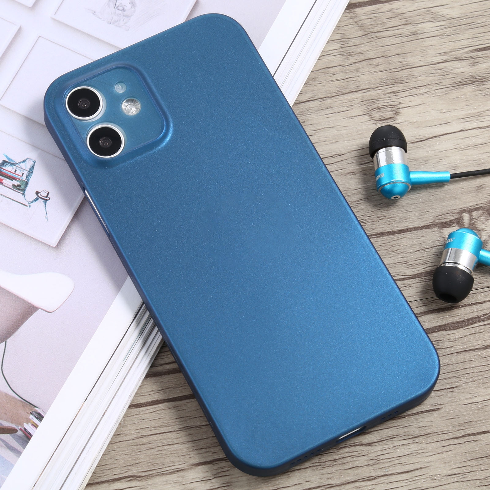 For iPhone 12 Pro Max Camera Precision Hole PP Protective Case(Blue) - Shopkiz.com
