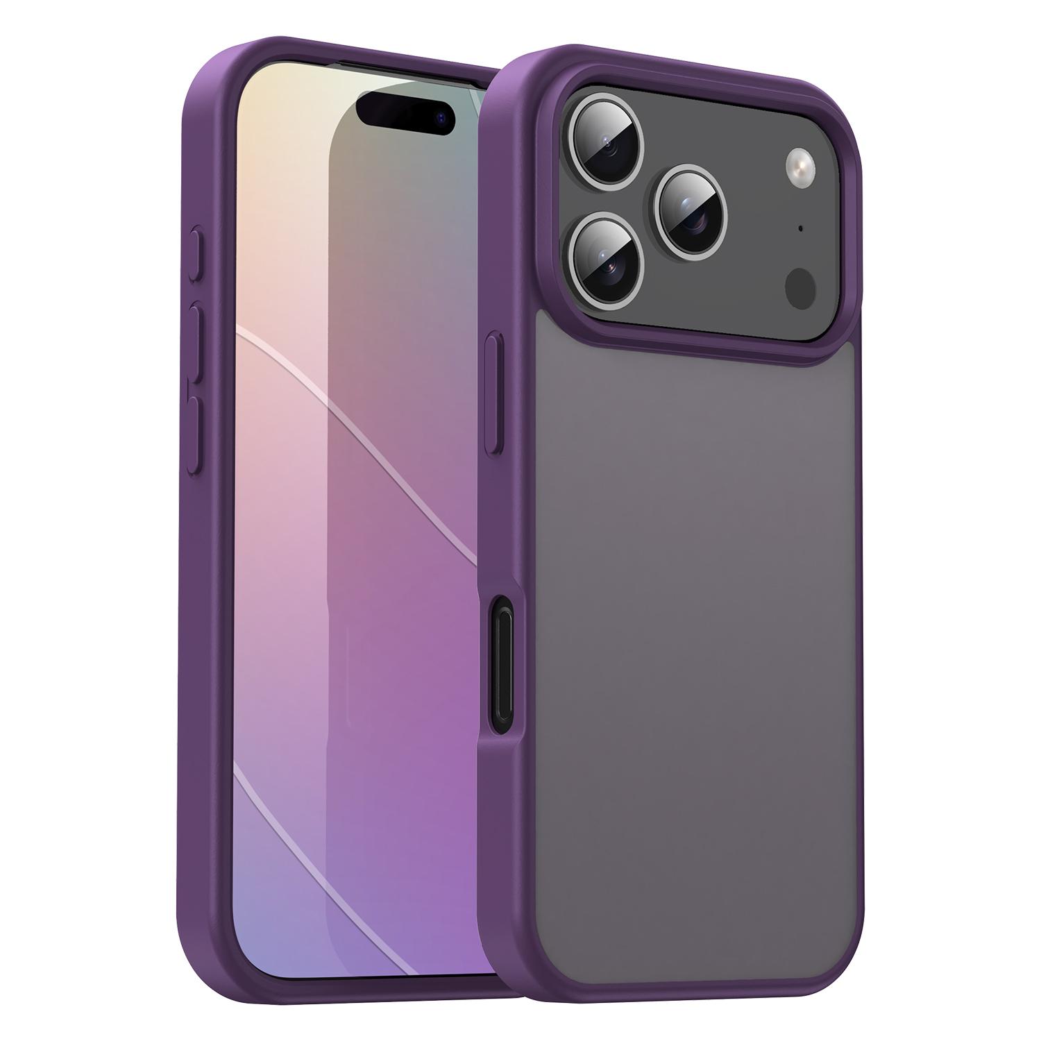 For iPhone 18 Pro Fanying Series PC Hybrid TPU Translucent Frosted Phone Case(Crystal Purple) - Shopkiz.com