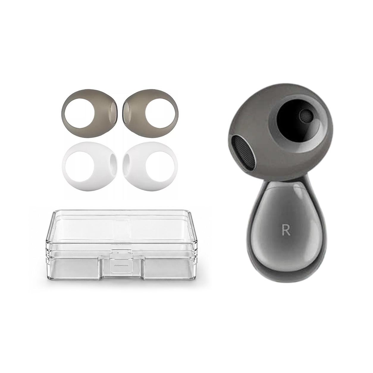 For HUAWEI FreeBuds 5 / 6 XDcase 2 Pairs Silicone Anti-slip Ear Covers with Storage Case(Black+White) - Shopkiz.com