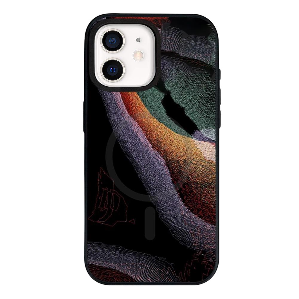 For iPhone 12 Camouflage Mosaic Detachable Dual Magnetic PC Hybrid TPU Phone Case(Colorful) - Shopkiz.com