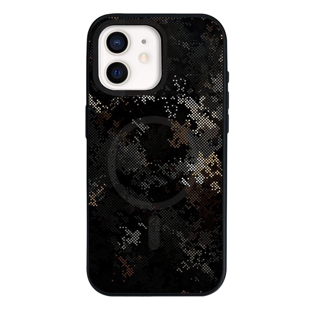 For iPhone 12 Camouflage Mosaic Detachable Dual Magnetic PC Hybrid TPU Phone Case(Mosaic) - Shopkiz.com