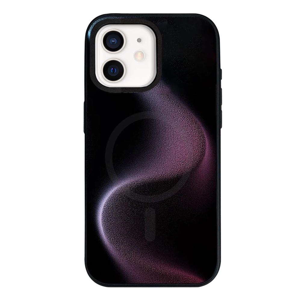 For iPhone 12 Camouflage Mosaic Detachable Dual Magnetic PC Hybrid TPU Phone Case(Purple) - Shopkiz.com
