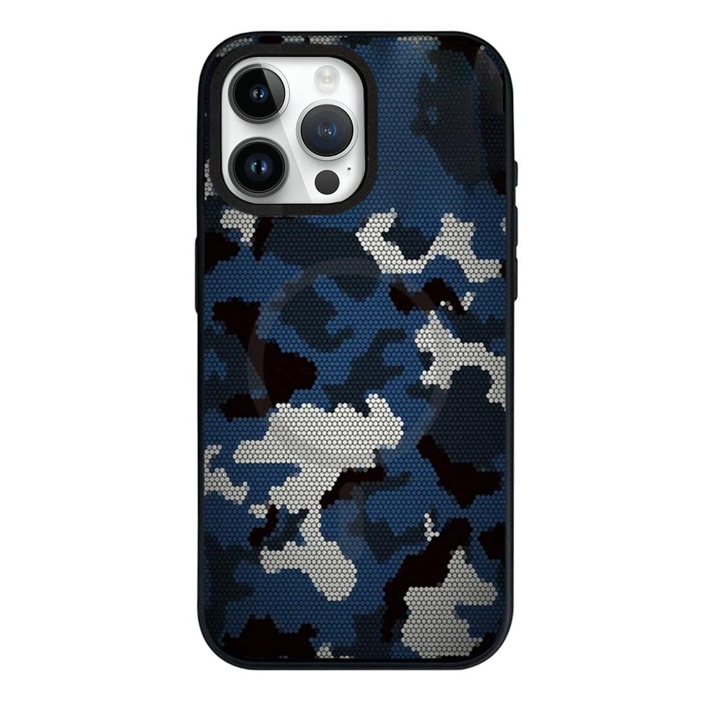 For iPhone 12 Pro Max Camouflage Mosaic Detachable Dual Magnetic PC Hybrid TPU Phone Case(Camouflage) - Shopkiz.com