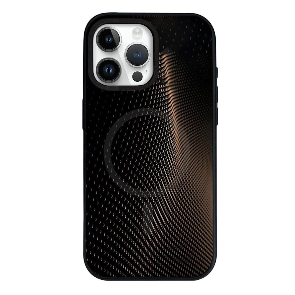 For iPhone 12 Pro Max Camouflage Mosaic Detachable Dual Magnetic PC Hybrid TPU Phone Case(Golden) - Shopkiz.com