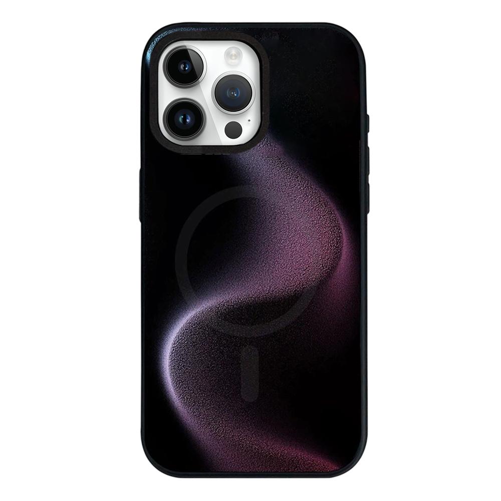 For iPhone 12 Pro Max Camouflage Mosaic Detachable Dual Magnetic PC Hybrid TPU Phone Case(Purple) - Shopkiz.com