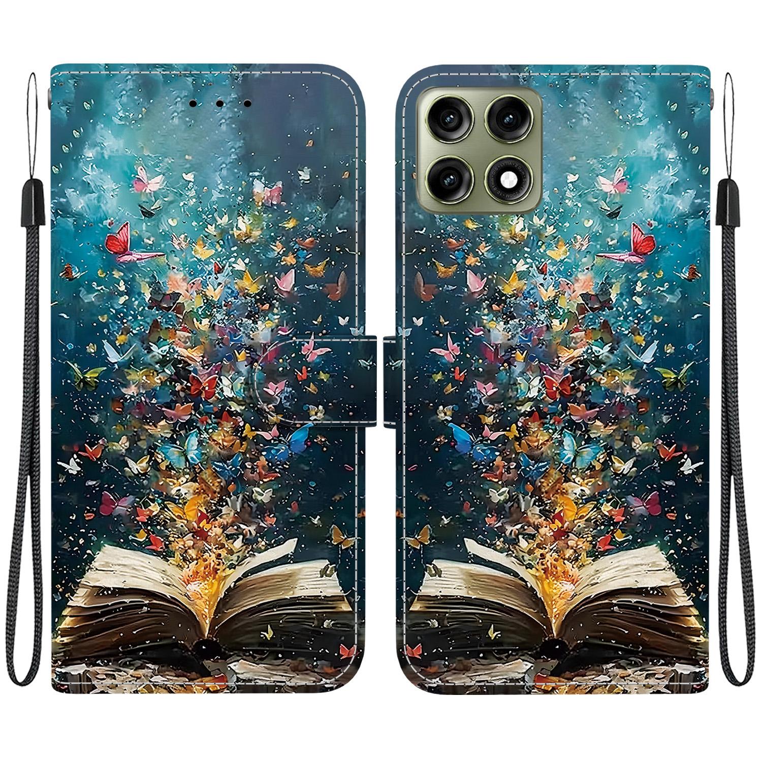 For Motorola Edge 70 Pro 5G Crystal-Texture Painted Vegan Leather Phone Case(Star River Book Words) - Shopkiz.com