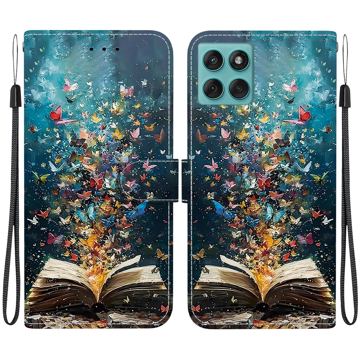 For Motorola Edge 60 Fusion Crystal-Texture Painted Vegan Leather Phone Case(Star River Book Words) - Shopkiz.com