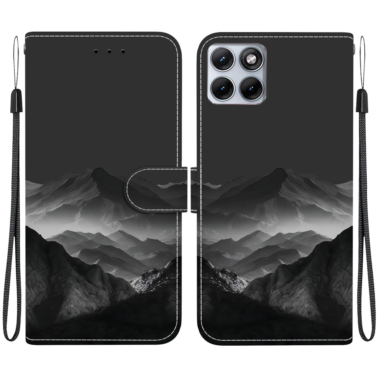 For Motorola Edge 70 Fusion Crystal-Texture Painted Vegan Leather Phone Case(Misty Ink Mountain) - Shopkiz.com