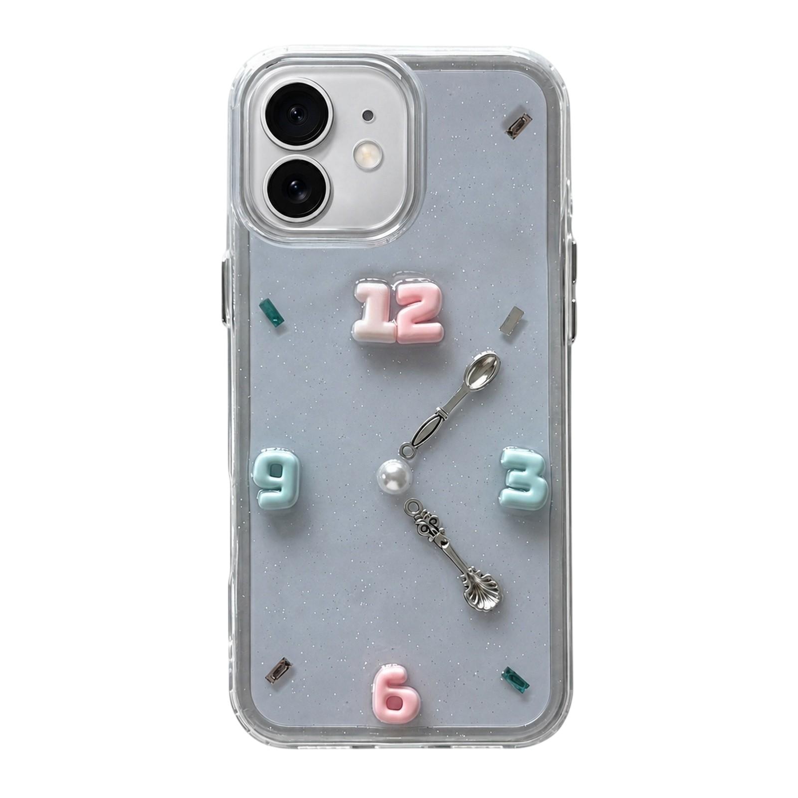 For iPhone 11 Creative Clock Design Epoxy Resin Phone Case(Transparent) - Shopkiz.com