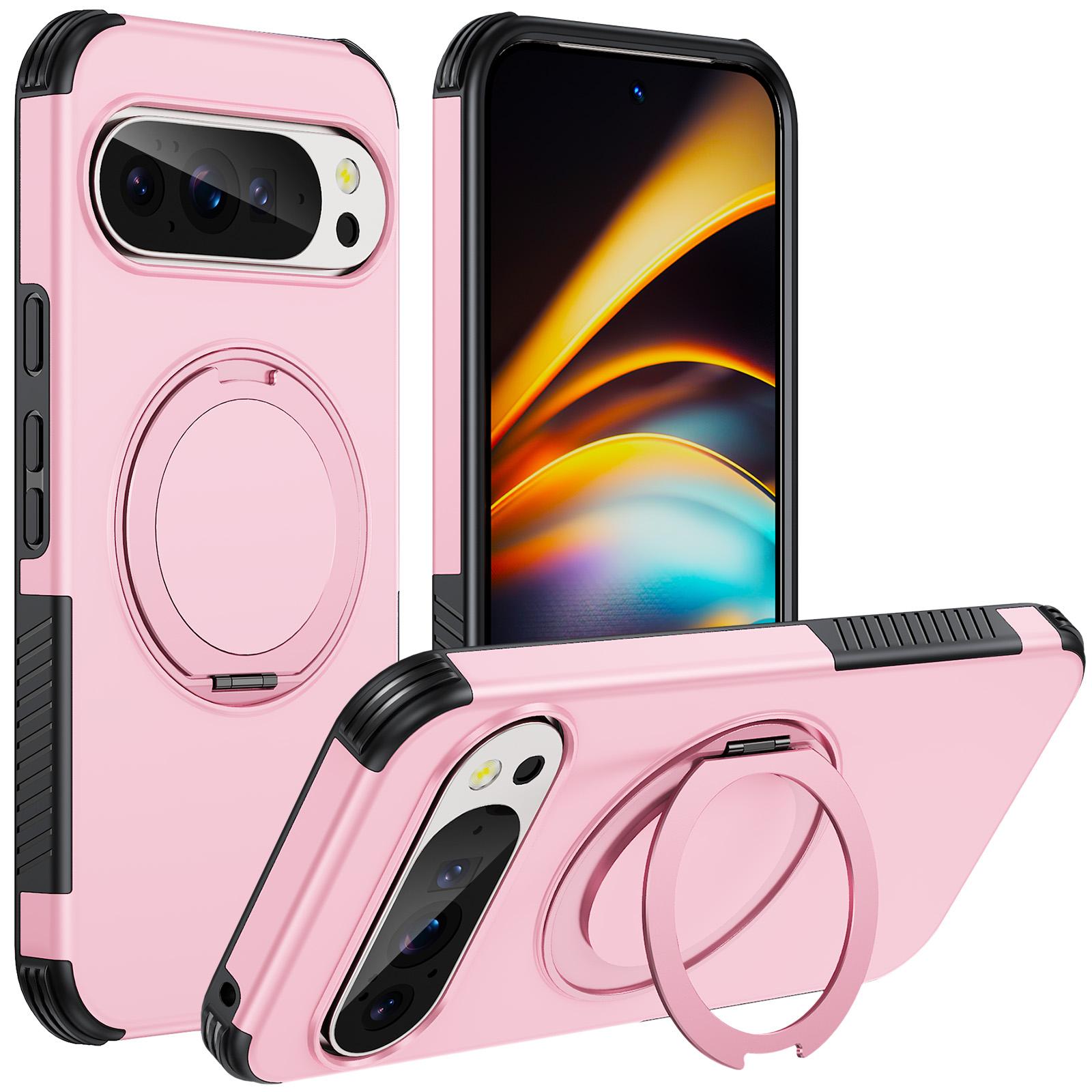 For Google Pixel 11 Pro / 11 / 10 Pro Magnetic 360 Rotating Holder Phone Case(Pink) - Shopkiz.com