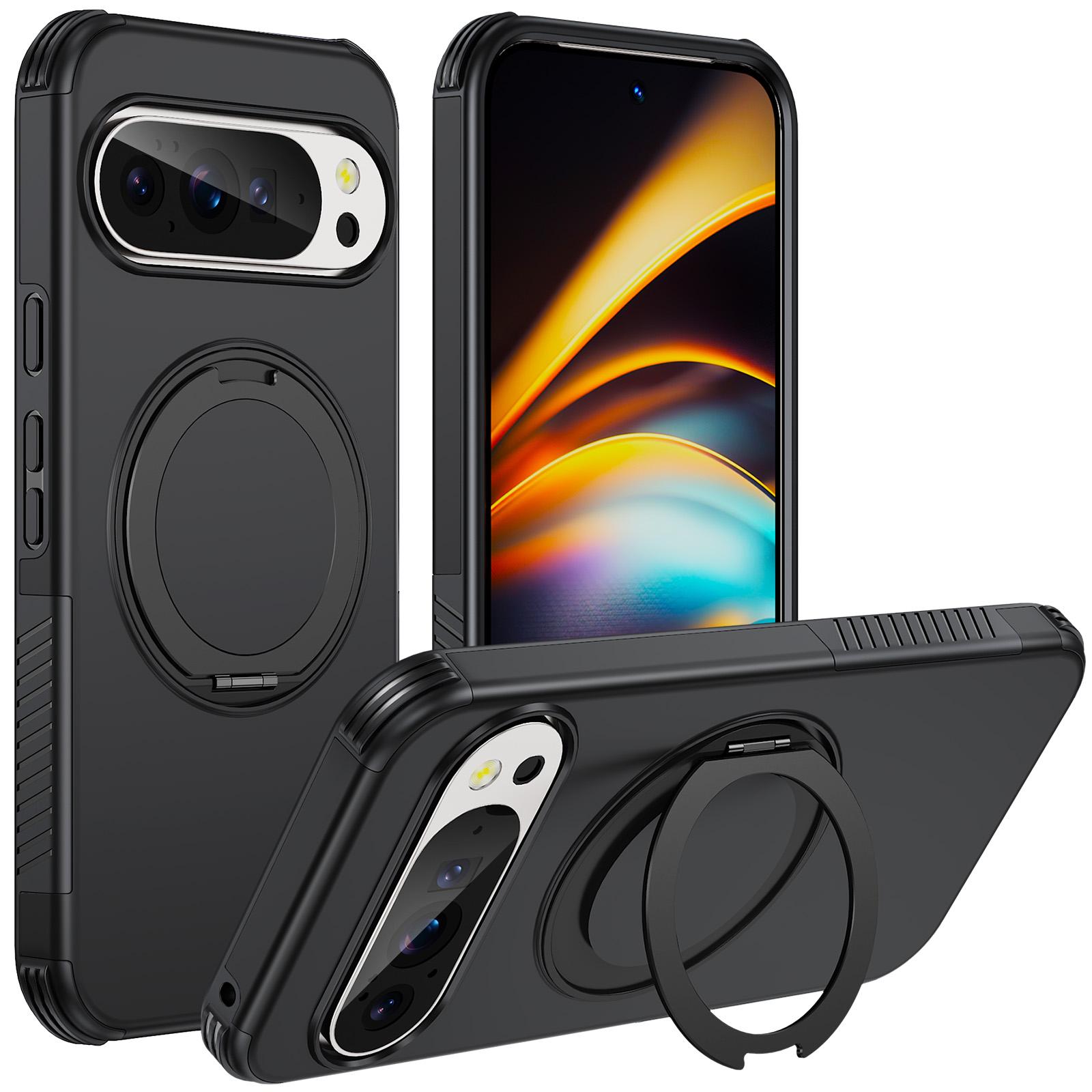 For Google Pixel 11 Pro / 11 / 10 Pro Magnetic 360 Rotating Holder Phone Case(Black) - Shopkiz.com