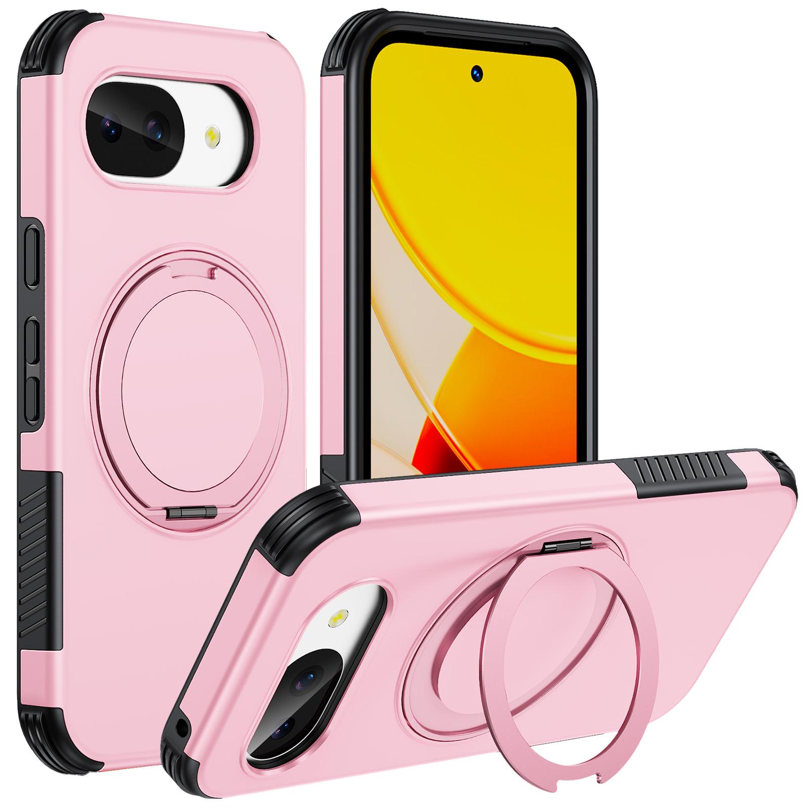 For Google Pixel 10a Magnetic 360 Rotating Holder Phone Case(Pink) - Shopkiz.com