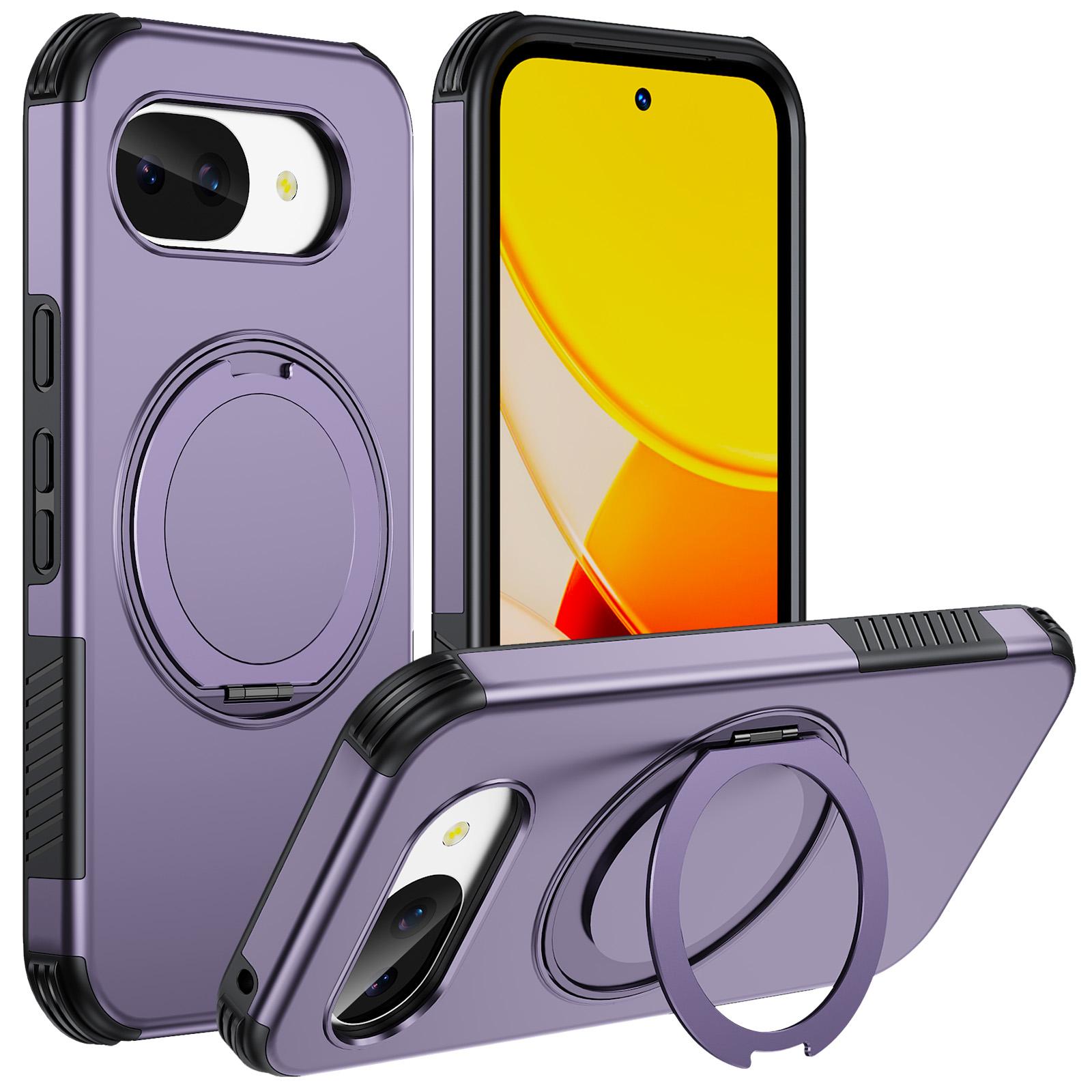 For Google Pixel 10a Magnetic 360 Rotating Holder Phone Case(Light Purple) - Shopkiz.com