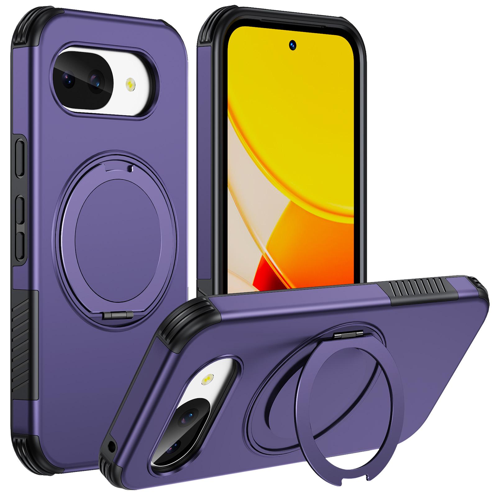 For Google Pixel 10a Magnetic 360 Rotating Holder Phone Case(Dark Purple) - Shopkiz.com