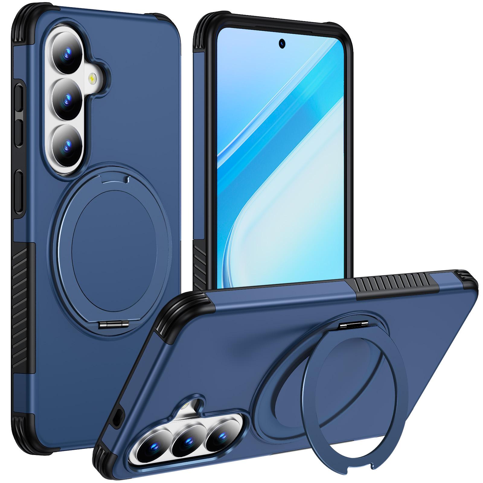 For Galaxy S26 5G Magnetic 360 Rotating Holder Phone Case(Blue) - Shopkiz.com