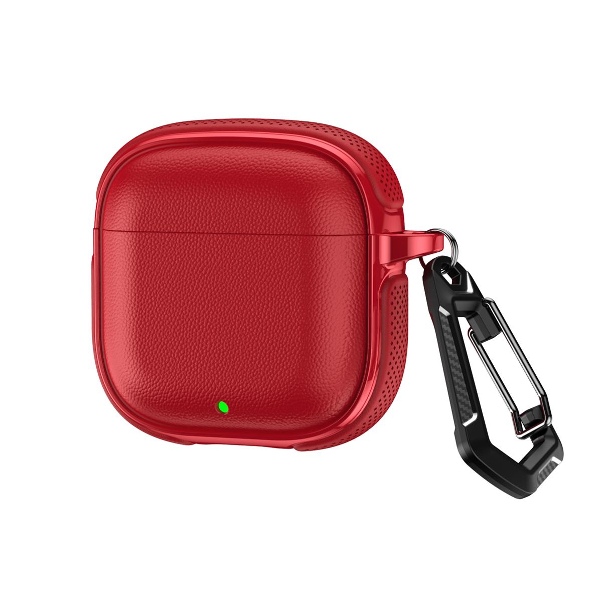 For Huawei FreeBuds SE 3 / SE 2 Split Design Vegan Leather Texture Earphone Protective Case With Metal Hook(Red) - Shopkiz.com