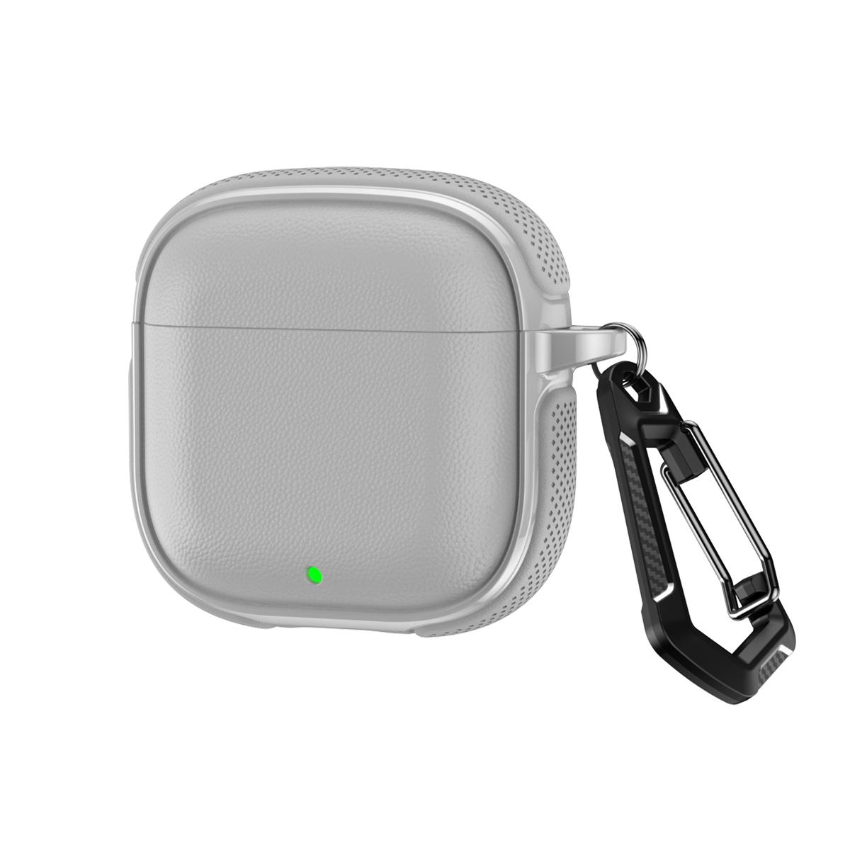 For Huawei FreeBuds SE 3 / SE 2 Split Design Vegan Leather Texture Earphone Protective Case With Metal Hook(Gray) - Shopkiz.com
