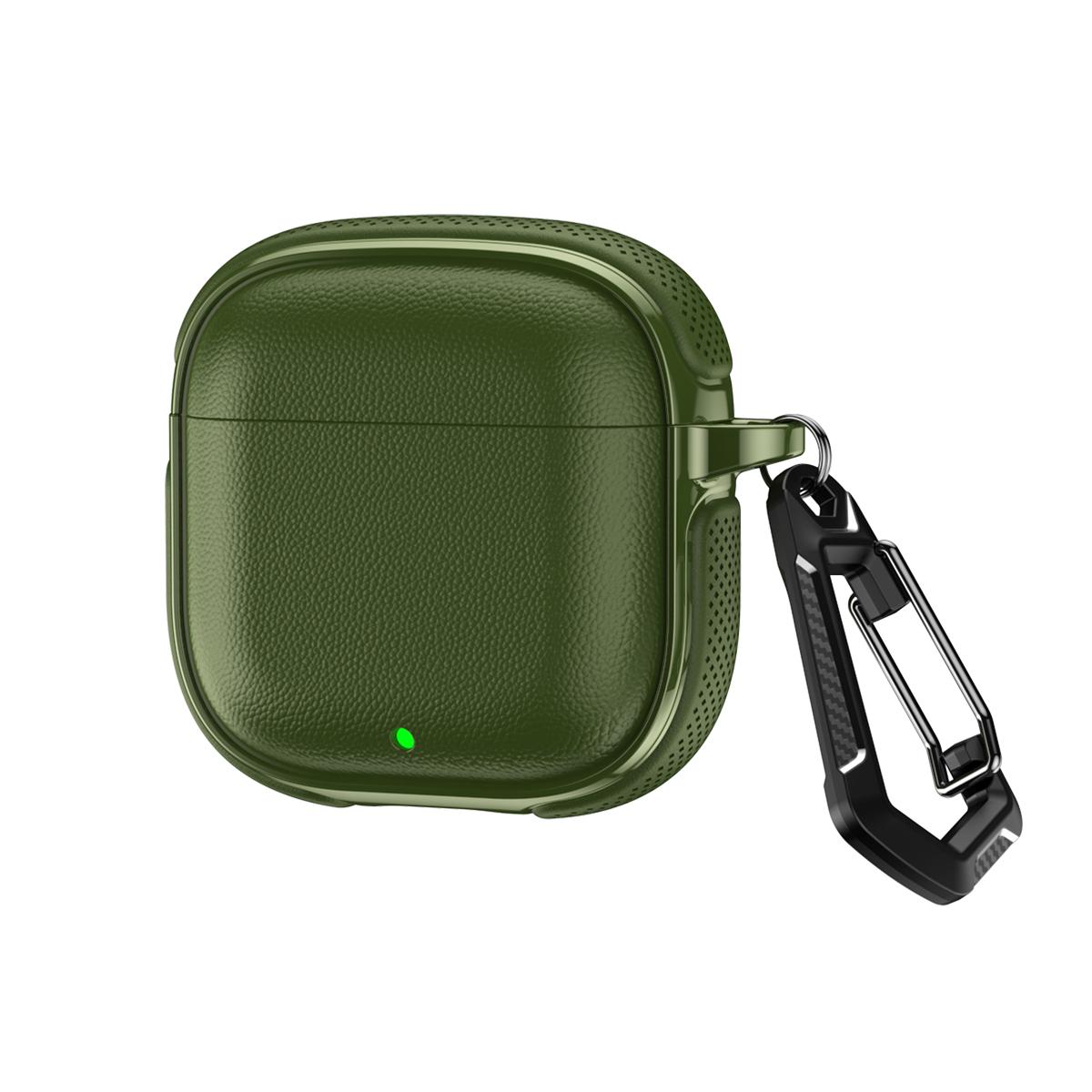 For Huawei FreeBuds SE 3 / SE 2 Split Design Vegan Leather Texture Earphone Protective Case With Metal Hook(Green) - Shopkiz.com