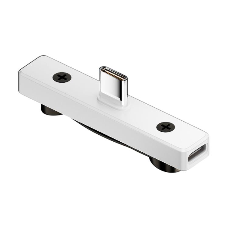 2-in-1 Type-C Male to Dual Type-C Female Adapter Foldable Phone Holder(White) - Shopkiz.com