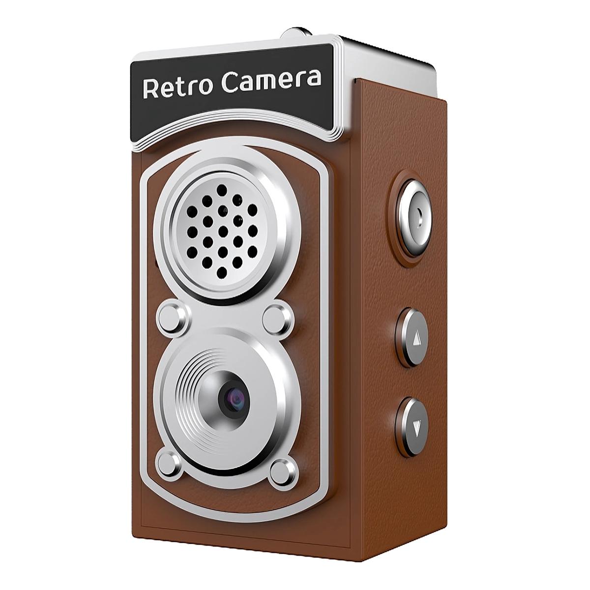 X9 1080P 8MP High Definition Display Mini Retro Thumb Camera(Brown) - Shopkiz.com
