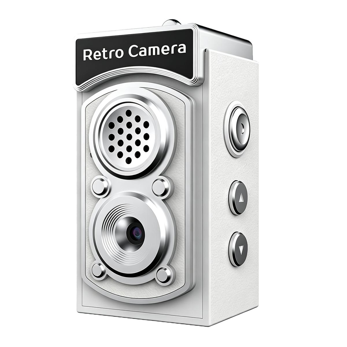 X9 1080P 8MP High Definition Display Mini Retro Thumb Camera(White) - Shopkiz.com