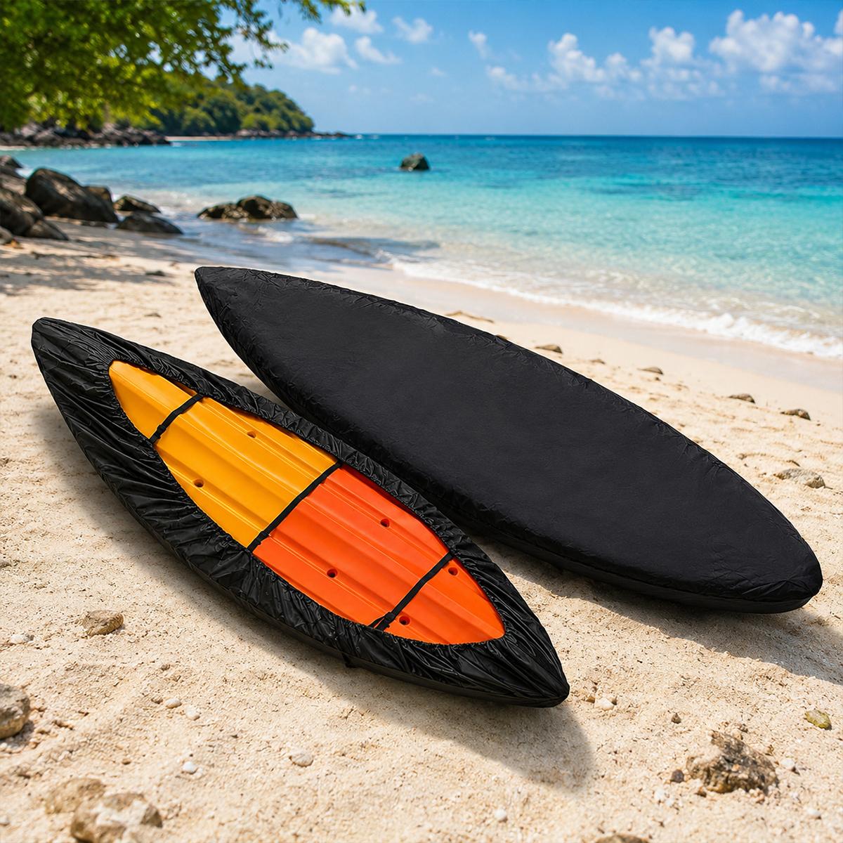 Outdoor Kayak 210D Oxford Cloth Sunproof Waterproof Protective Cover, Size:3.6-4m Boat(Black) - Shopkiz.com