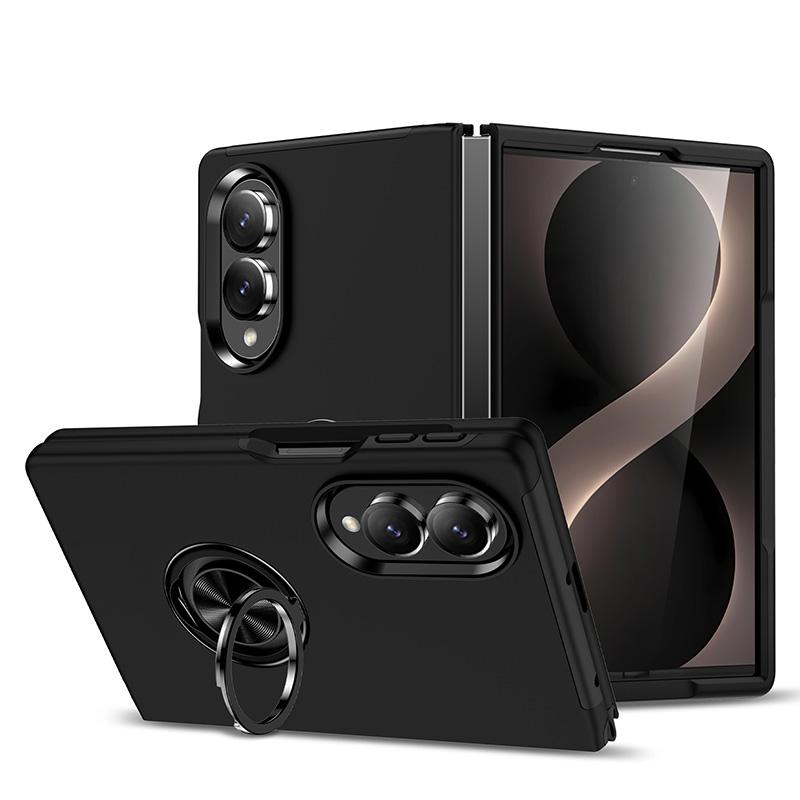 For Galaxy Z Fold8 5G PC + TPU Magnetic Phone Case with Invisible Ring Holder(Black) - Shopkiz.com