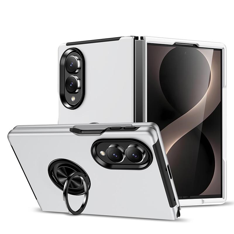 For Galaxy Z Fold8 5G PC + TPU Magnetic Phone Case with Invisible Ring Holder(Silver) - Shopkiz.com