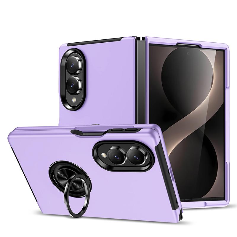 For Galaxy Z Fold8 5G PC + TPU Magnetic Phone Case with Invisible Ring Holder(Purple) - Shopkiz.com