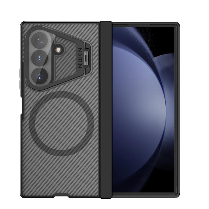 For Galaxy Z Fold8 Ultra 5G NILLKIN CamShield Prop Transparent Mirror Cover MagSafe Magnetic Translucent PC Phone Case(Black) - Shopkiz.com