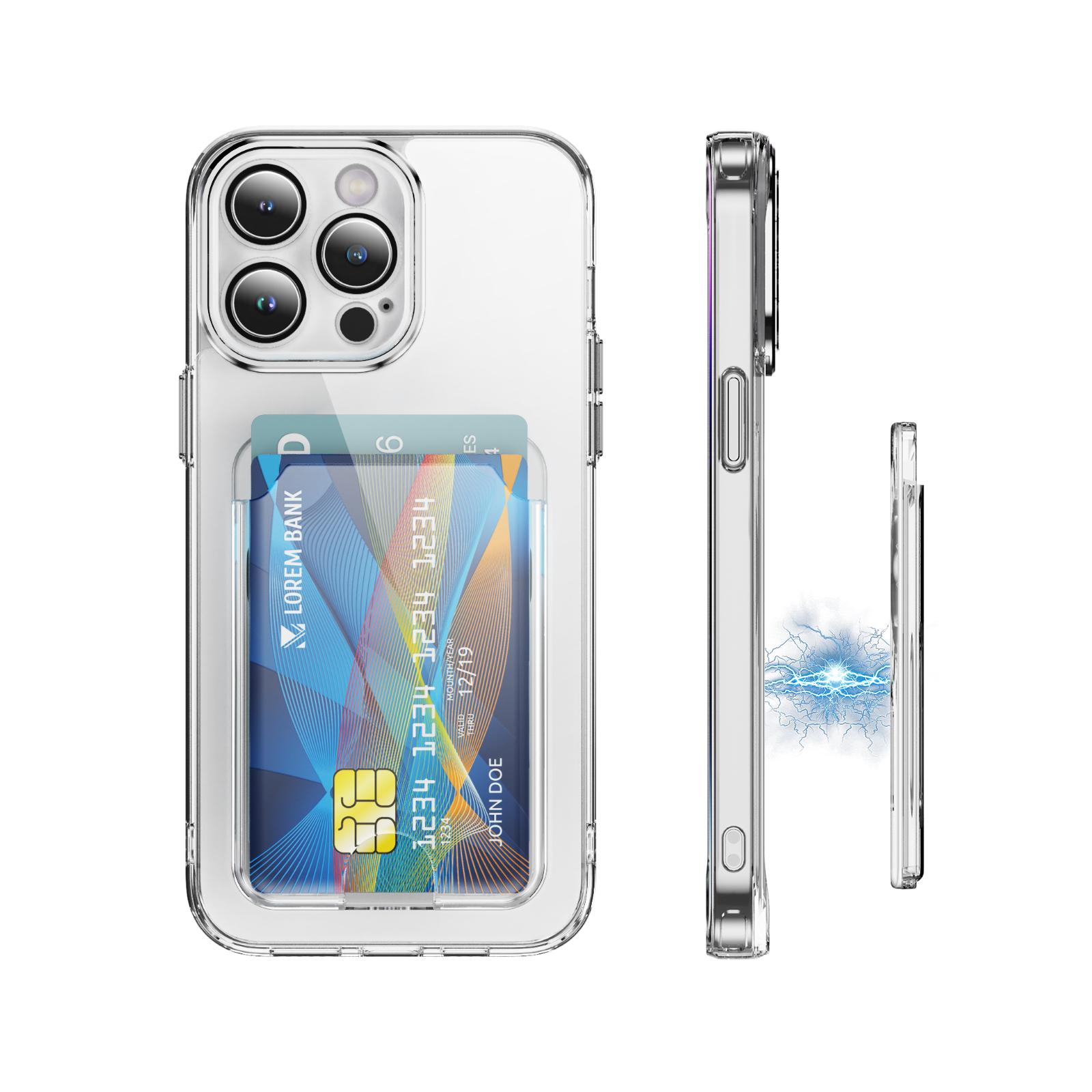 Vertical Card Slots Model C Magnetic Ring Phone Back Sticker Card Holders(Transparent) - Shopkiz.com