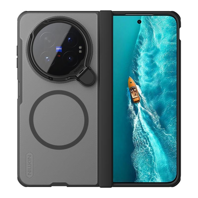 For vivo X Fold6 5G NILLKIN Frosted Prop PC + TPU MagSafe Magnetic Transparent Mirror Cover Phone Case(Transparent Black) - Shopkiz.com