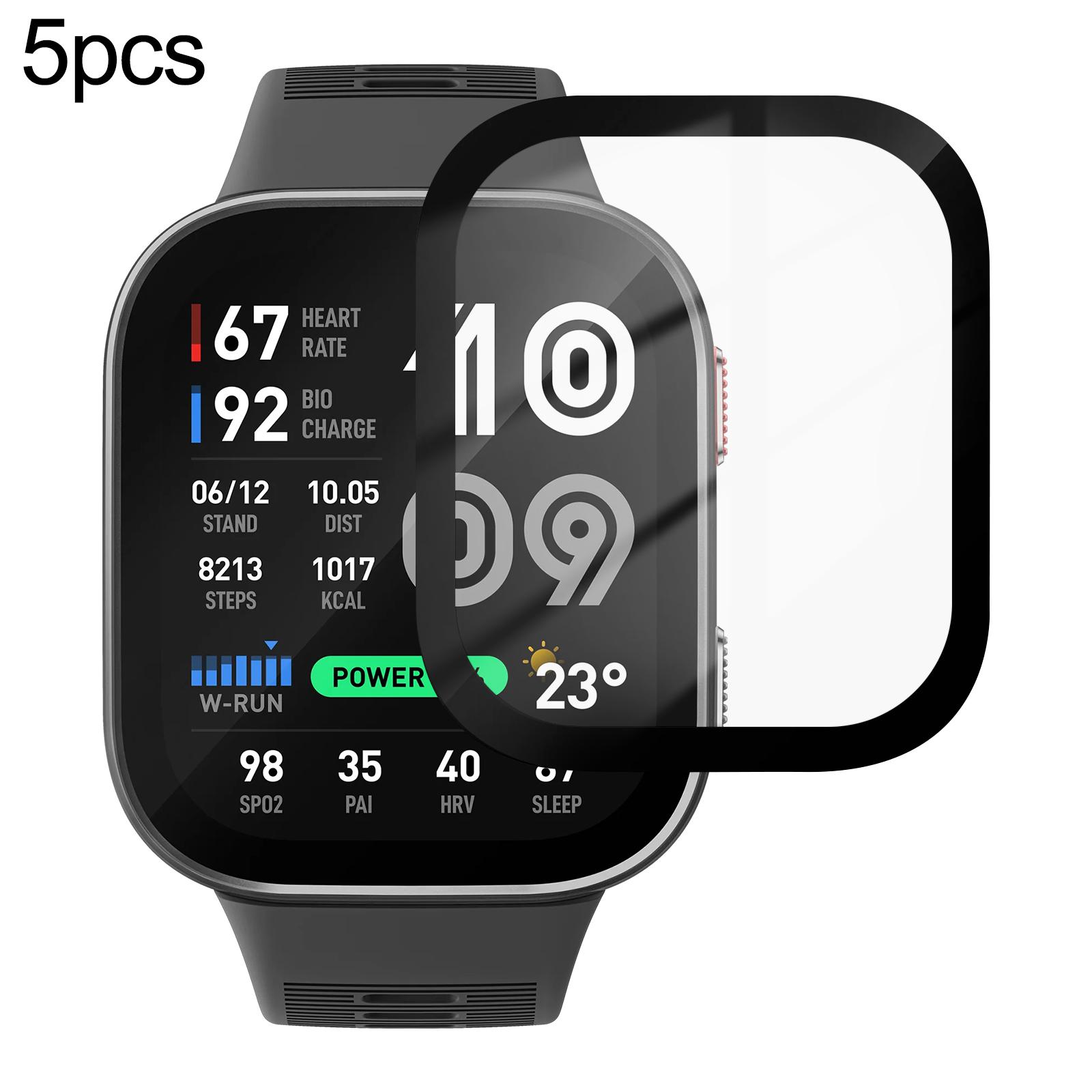 For Amazfit Bip Max 5pcs / Pack PMMA Composite Soft Screen Protector Film With Retail Color Box - Shopkiz.com