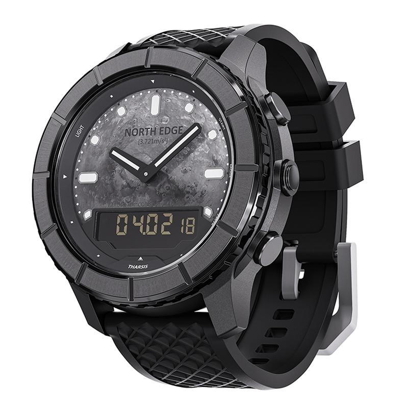 NORTH EDGE THARSIS Outdoor Waterproof Men Carbon Fiber Smart Sports Watch(Black) - Shopkiz.com