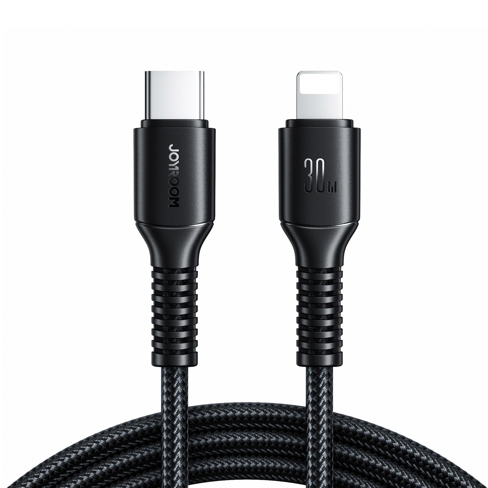 JOYROOM S-A9U Long-Lasting Series Type-C to 8 Pin 30W Fast Charging Data Cable, Length: 1m(Black) - Shopkiz.com