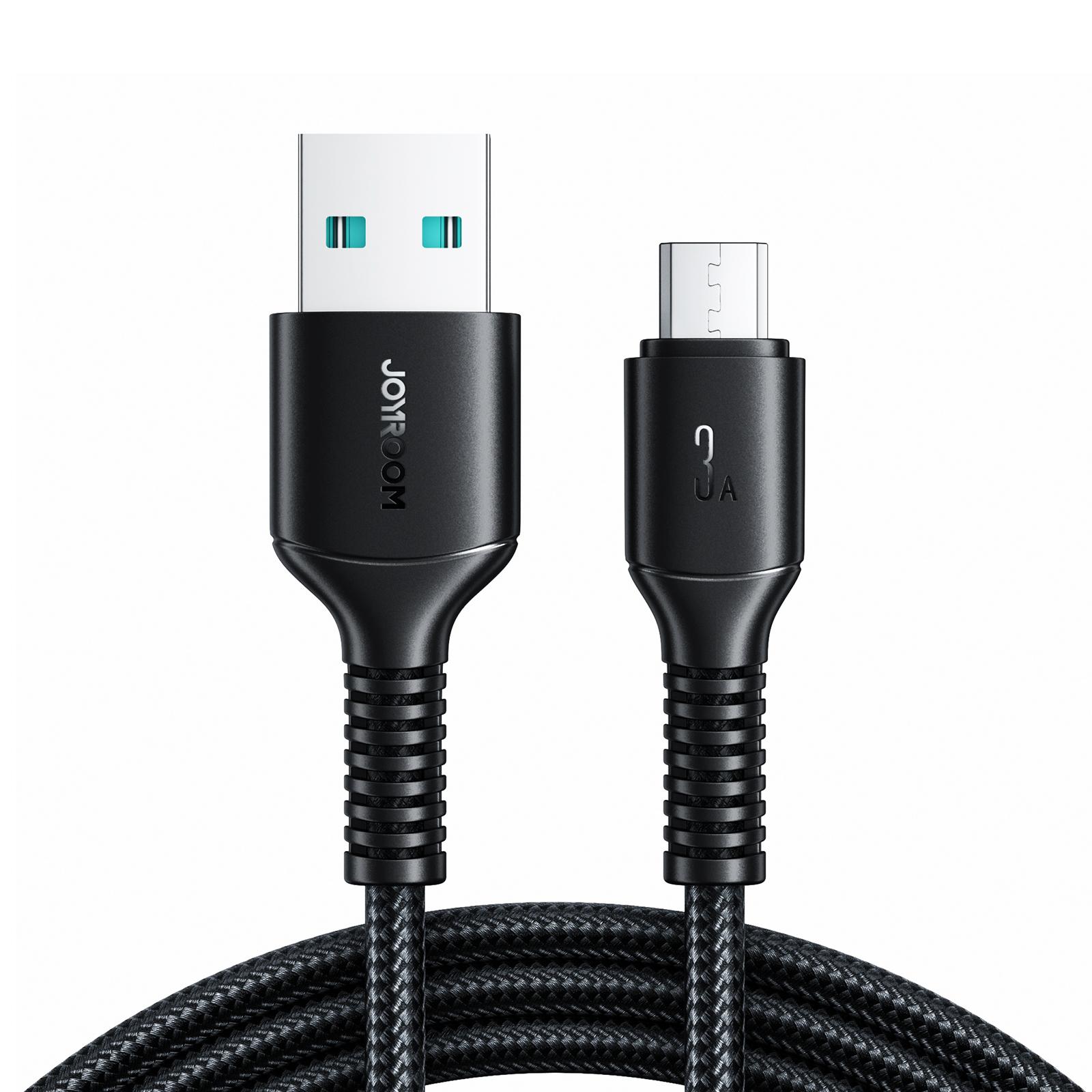 JOYROOM S-A9U Long-Lasting Series USB to Micro USB 3A Fast Charging Data Cable, Length: 1m(Black) - Shopkiz.com