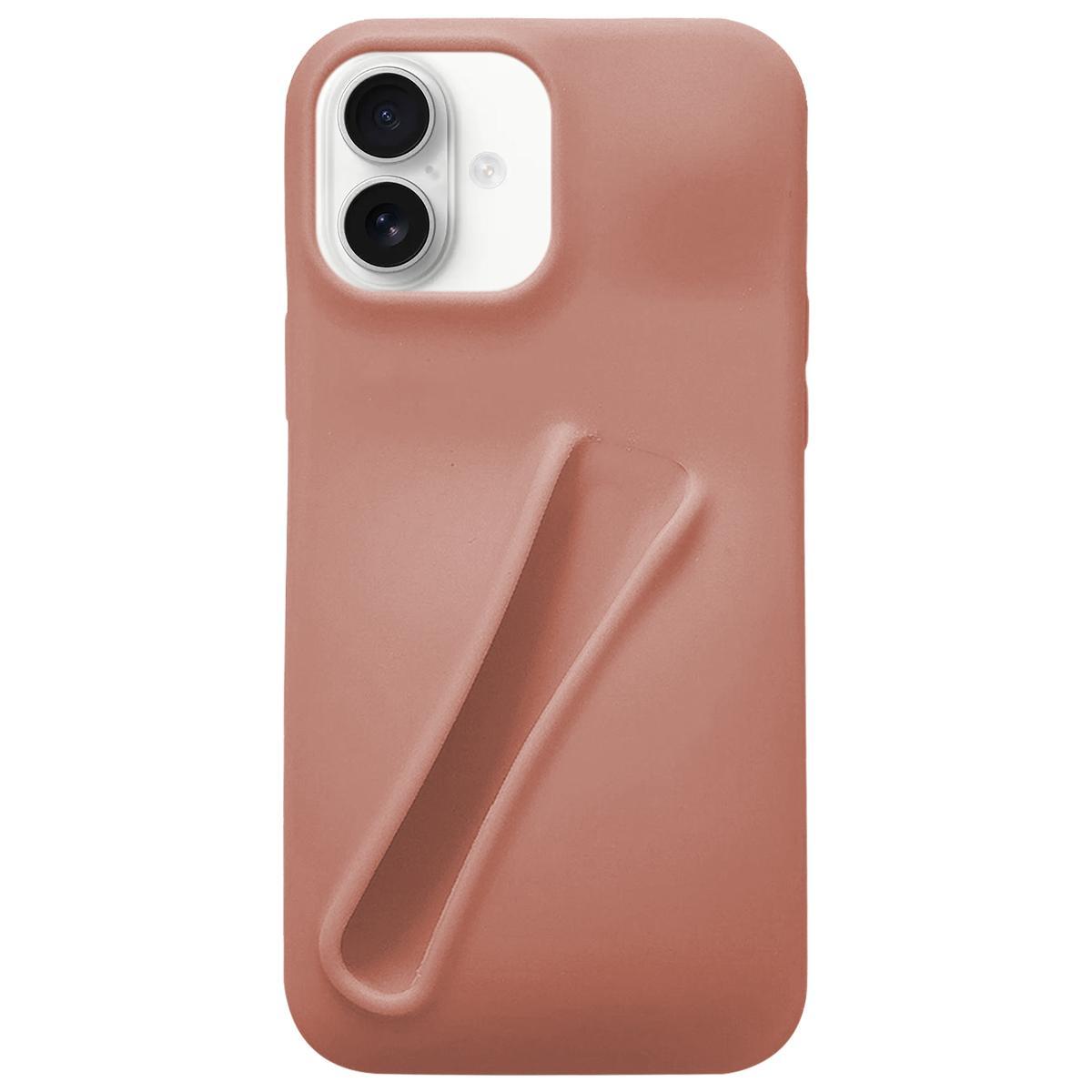 For iPhone 17 Lipstick Silicone 3D Phone Case(Milk Tea) - Shopkiz.com