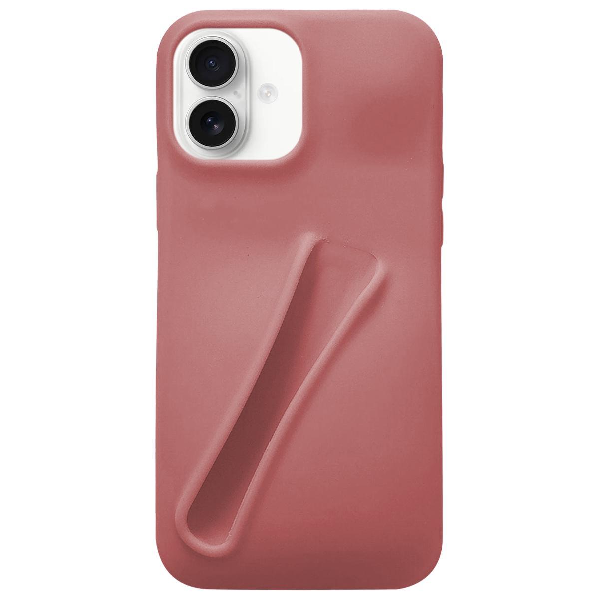 For iPhone 17 Lipstick Silicone 3D Phone Case(Pig Liver Red) - Shopkiz.com
