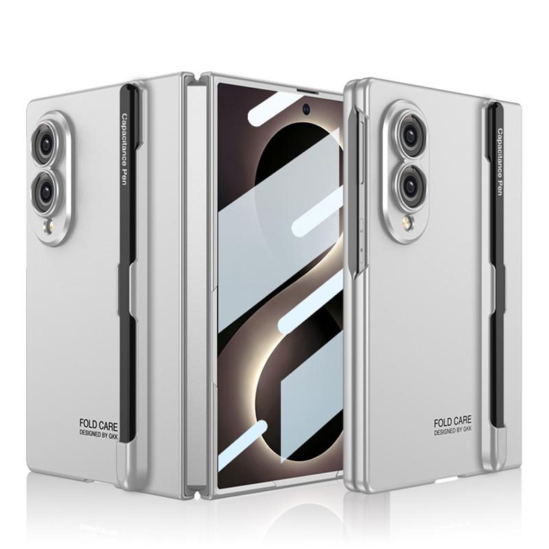 For Galaxy Z Fold8 5G GKK Integrated Ultra-thin Full Coverage Phone Flip Case with Pen Slot, Included Pen(Silver) - Shopkiz.com