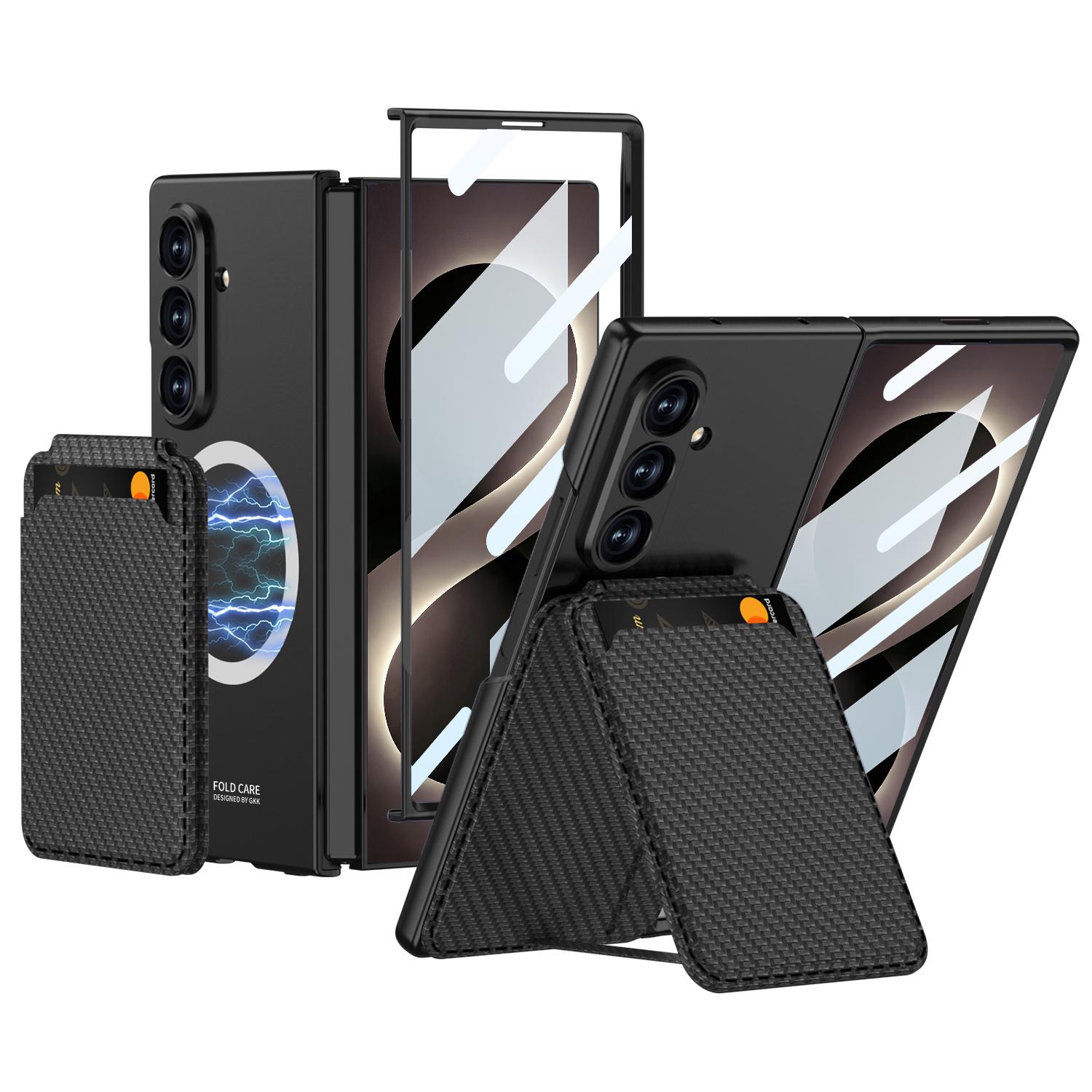 For Galaxy Z Fold8 Ultra 5G GKK Integrated Magnetic Folding Card Bag Phone Case(Carbon Fiber) - Shopkiz.com
