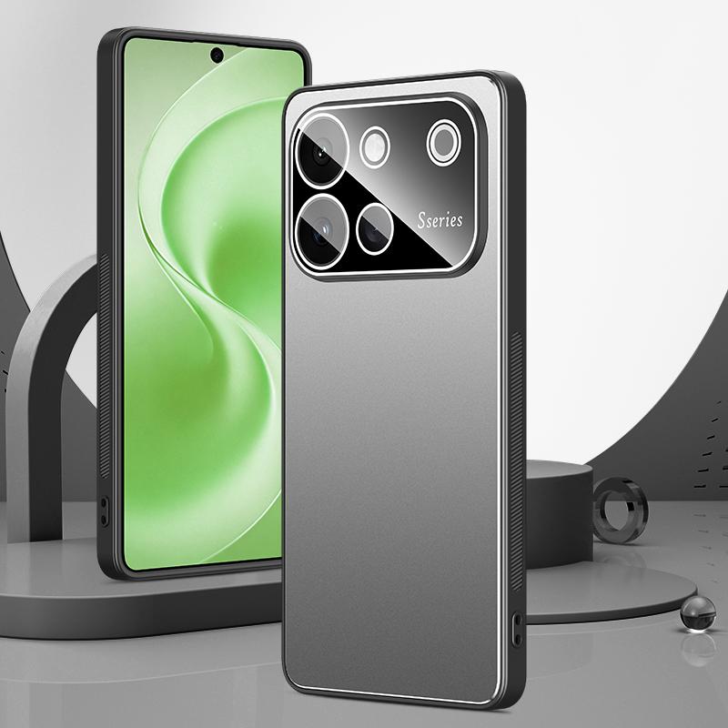 For vivo S60 5G Golden Shield Metal Frosted Lens Film Phone Case(Silver Grey) - Shopkiz.com