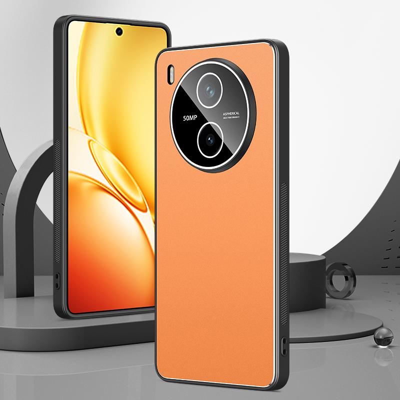 For vivo Y600 Pro 5G Golden Shield Metal Frosted Lens Film Phone Case(Orange) - Shopkiz.com